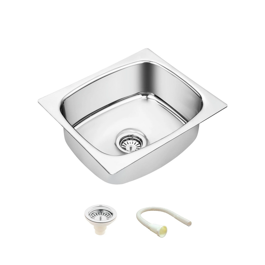 Round Single Bowl Kitchen Sink (21 x 18 x 8 Inches)
